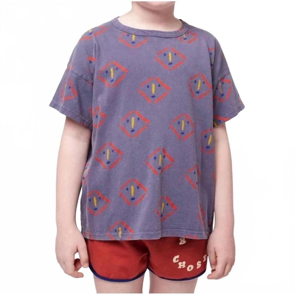 NEW BOBO CHOSES masks all over t shirt in prussian blue